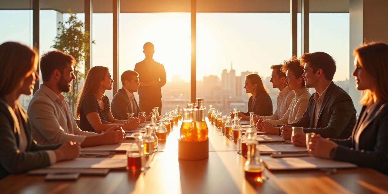 Modern professional team collaborating in a bright, healthy office workspace